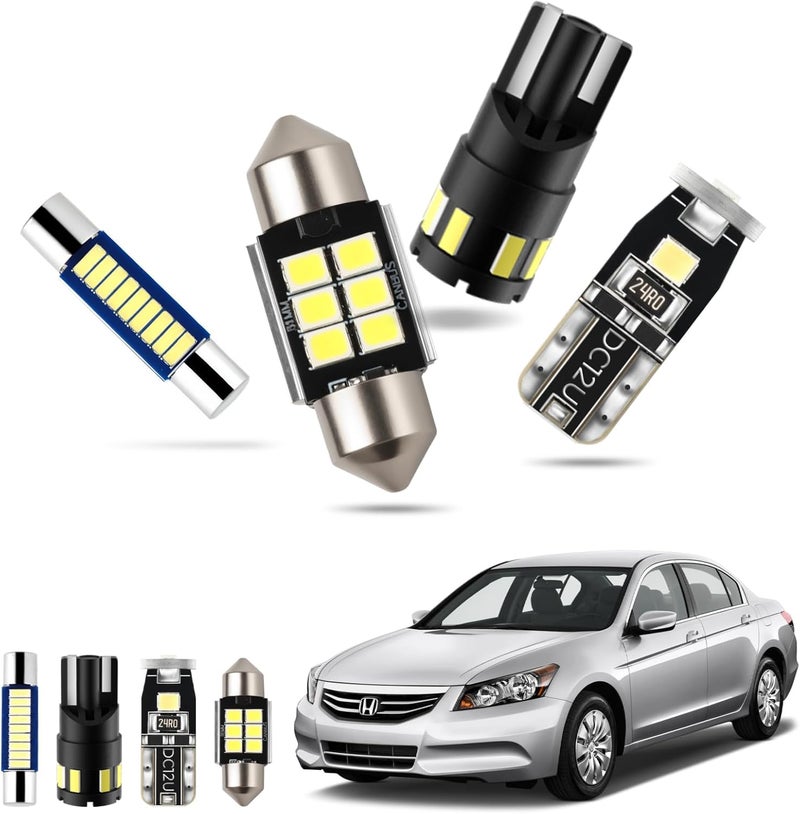 EASY EAGLE LED Interior Car Lights for Honda-Accord-2003-2012: 12 Piece Kit White LED Light Bulbs - Super Bright 6000K + Install Tool - Image 1